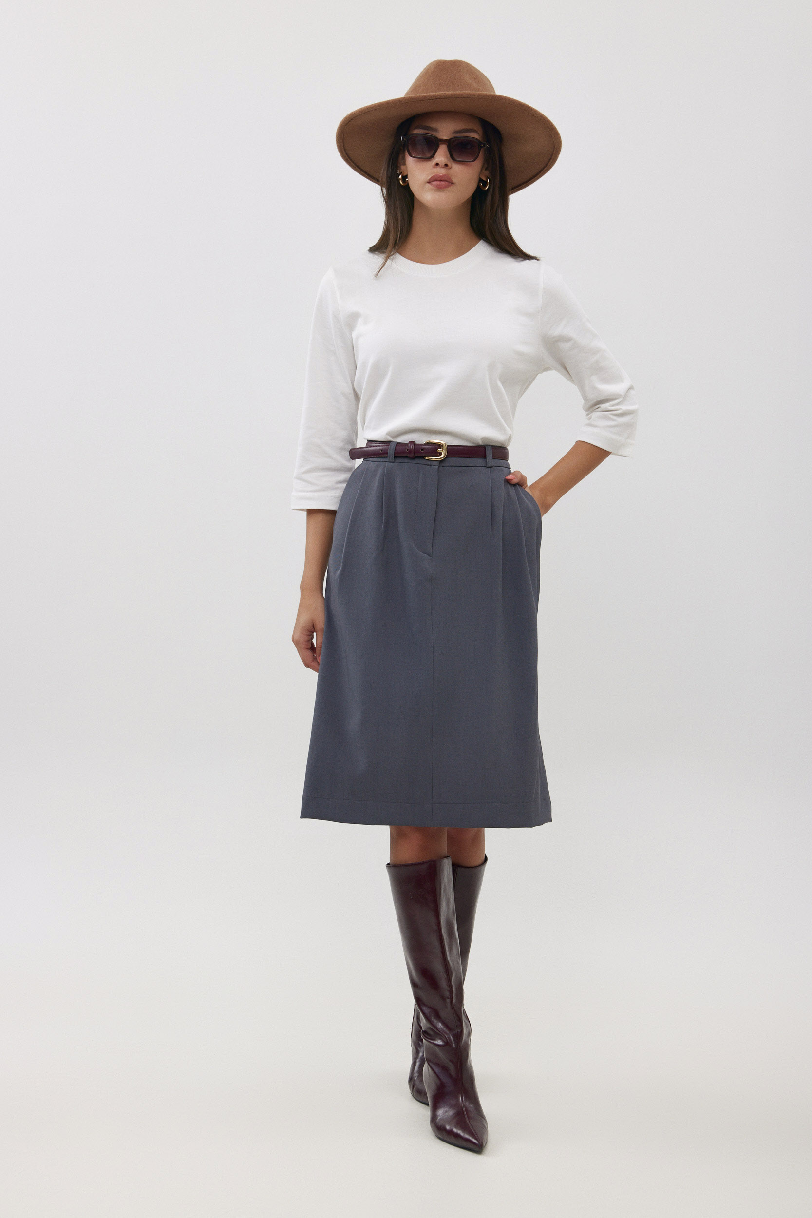 חצאית ברמודה אפור – תמונה 2