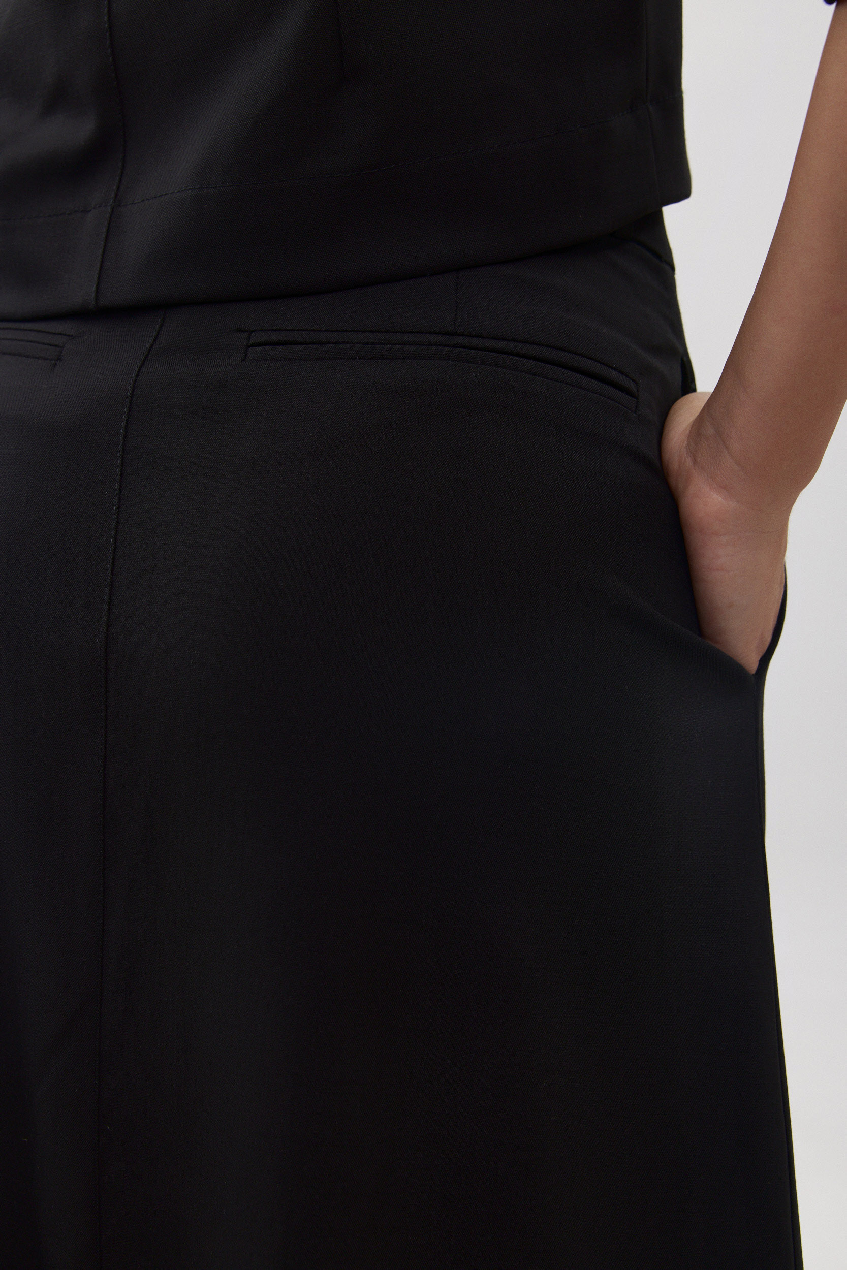 חצאית פשתן שחור – תמונה 5