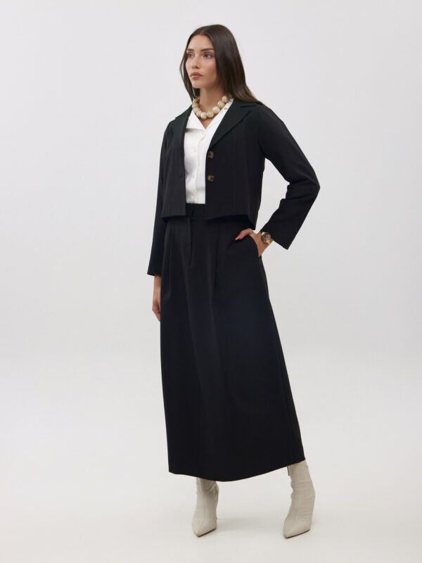 חצאית פשתן שחור