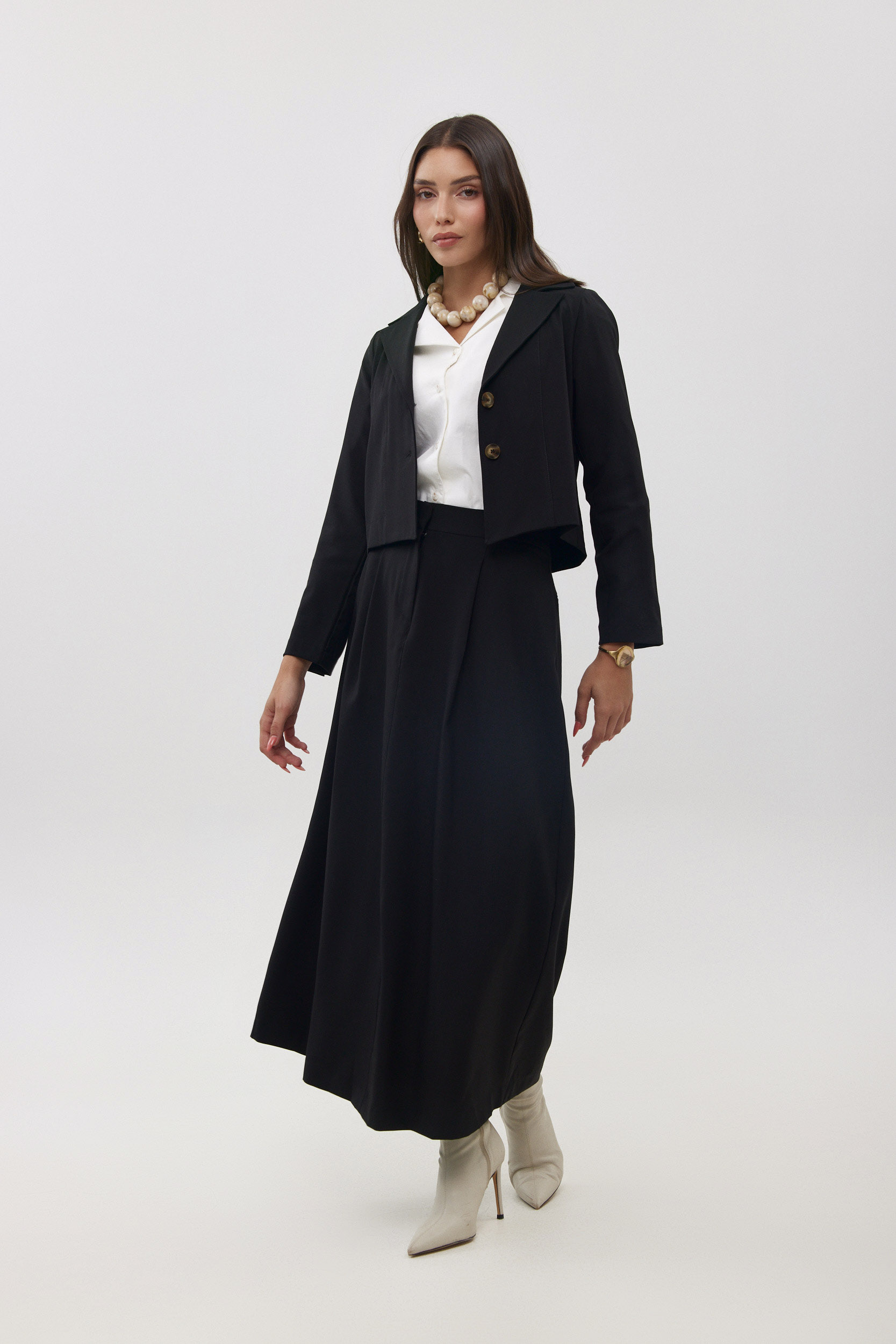 חצאית פשתן שחור – תמונה 2