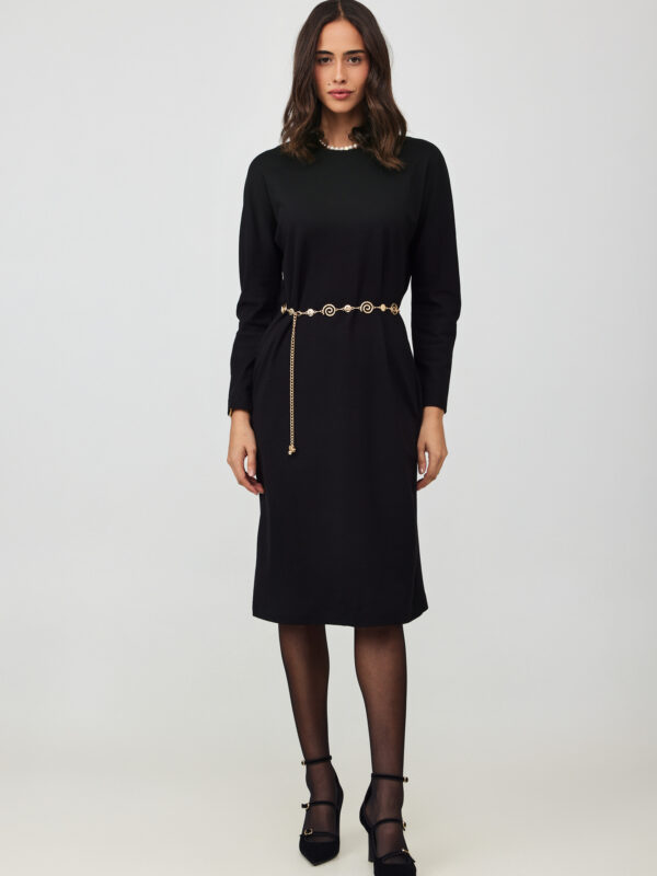 שמלה כפל גב שחור ארוך