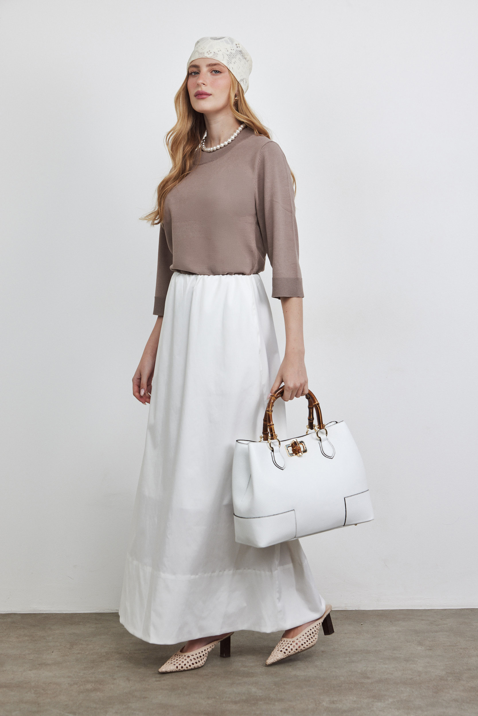 חולצה סריג דק חום – תמונה 5