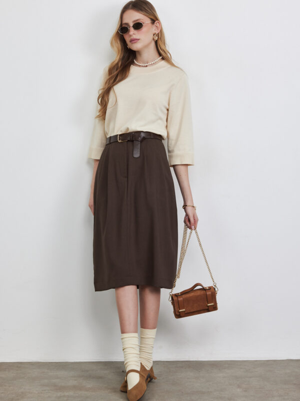 ברמודה טקסטורה פשתן חום