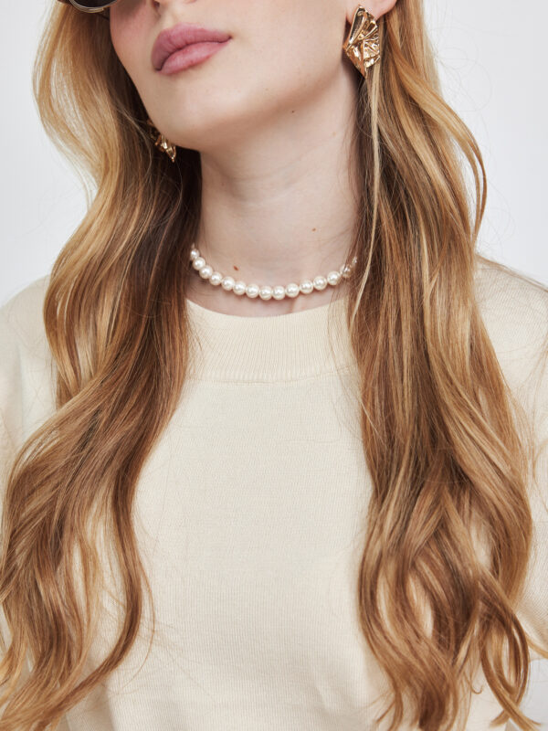 חולצה סריג דק שמנת