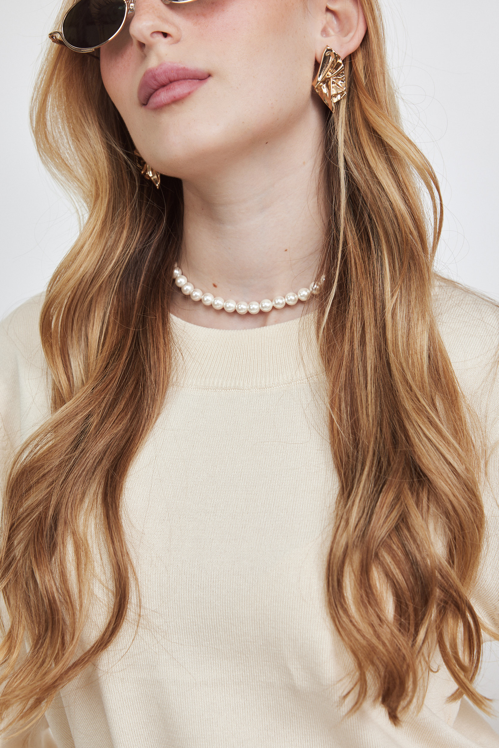 חולצה סריג דק שמנת