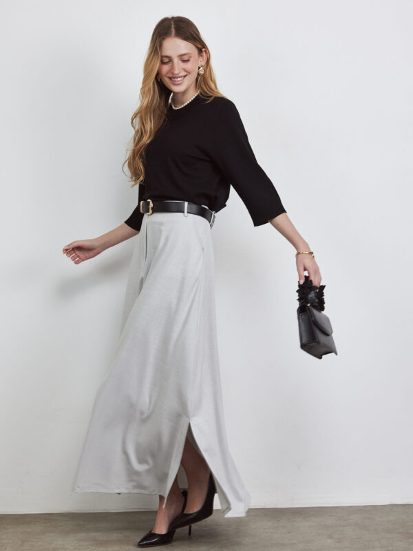 חצאים פתחים מקסי אפור בהיר