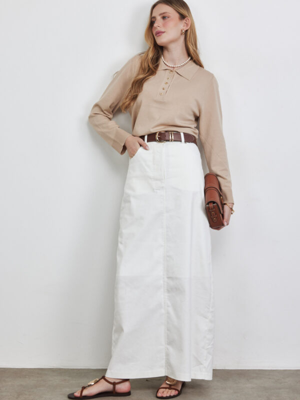 חצאית דריל מקסי לבנה