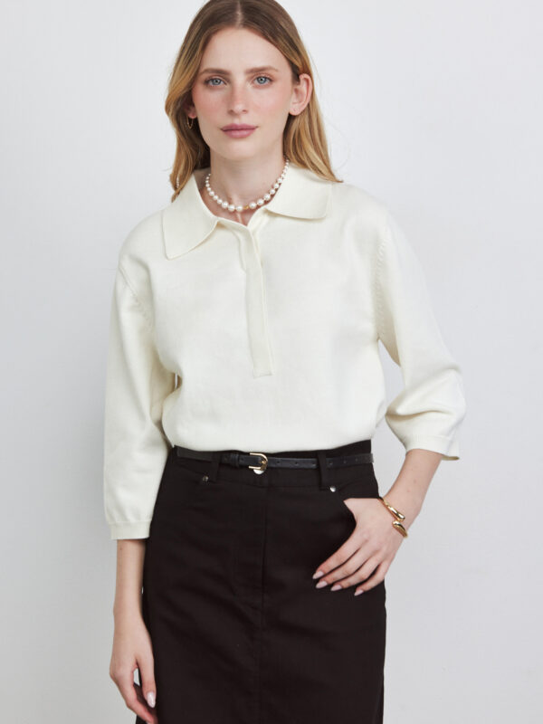 חולצה פולו סריג כותנה אופווייט