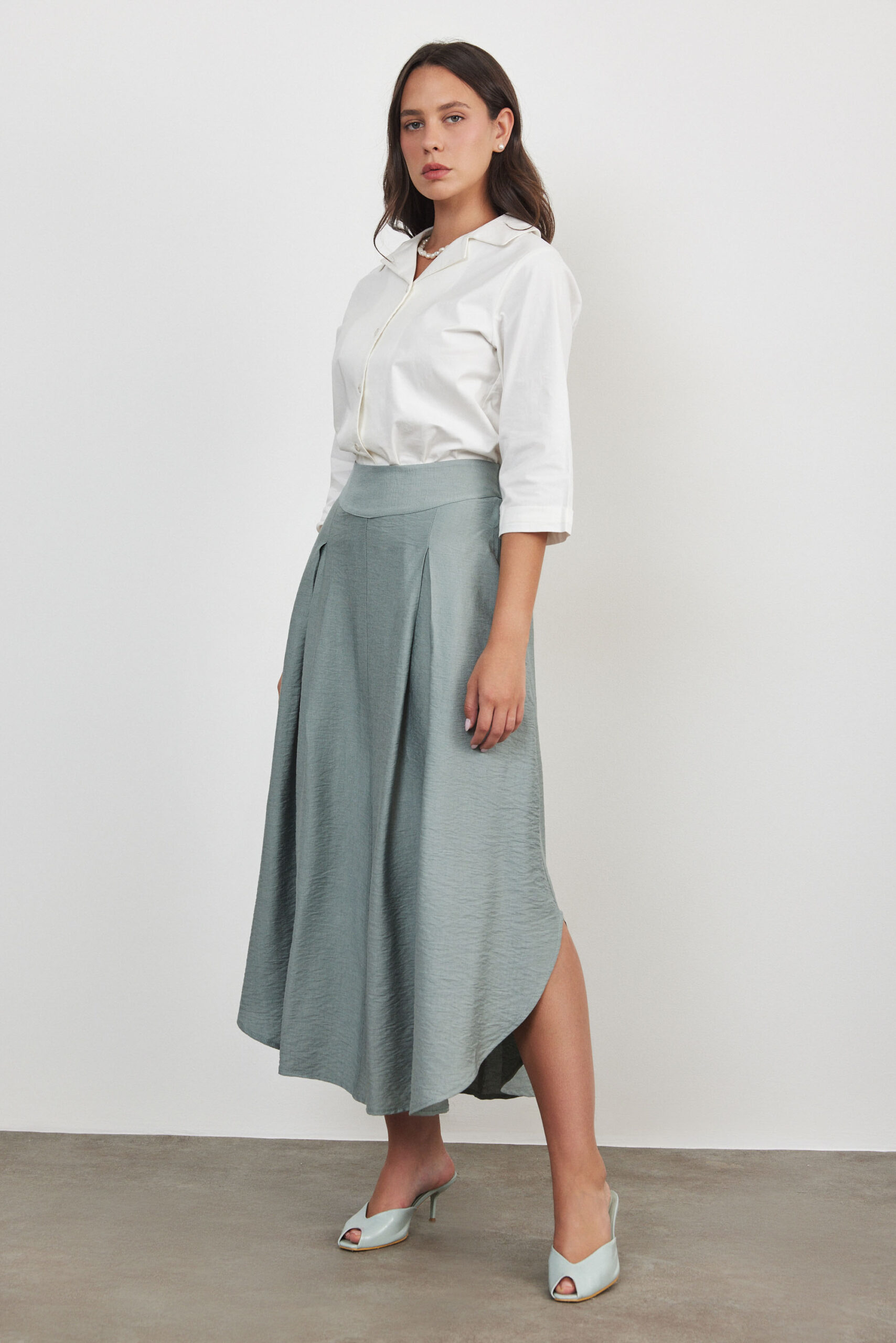 חצאית קשת olive